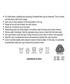 Håndtuftet pune tæppe i natur