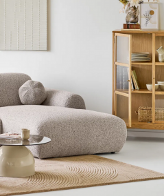 Pune tæppe i brun uld 160x230 cm