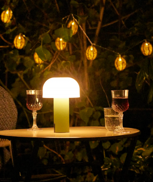 Soham LED lampe - genopladelig, hvid/grøn