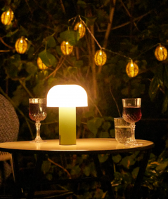 Soham LED lampe - genopladelig, hvid/grøn