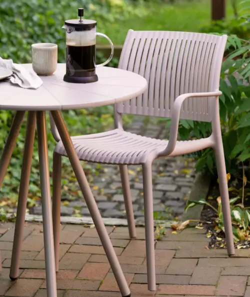 Manzano spisebordsstol med armlæn i taupe farve