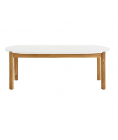 Terracina spisebord i hvid/akacie/terrazzo