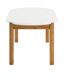 Terracina spisebord i hvid/akacie/terrazzo