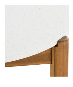 Terracina spisebord i hvid/akacie/terrazzo