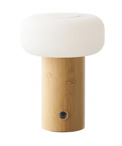 Stafford bordlampe i bambus/hvid/genopladelig