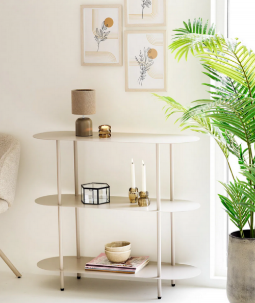 Morley bordlampe i metal og grå