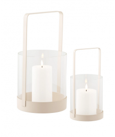 Hurricane lysestage i beige sæt af 2