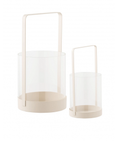 Hurricane lysestage i beige sæt af 2