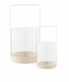 Hurricane lysestage i beige sæt af 2