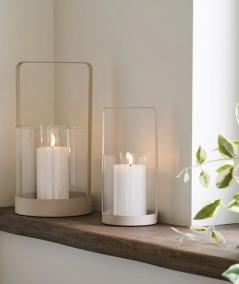 Hurricane lysestage i beige sæt af 2