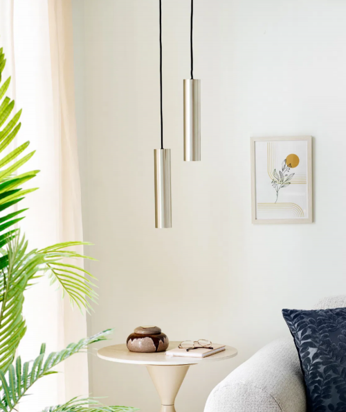 Paris pendel i metal/sølv ø6cm