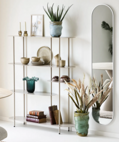 Hennetved spejl i aluminium/sølv