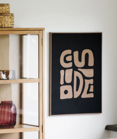 Tine tufted vægdekoration i beige/sort