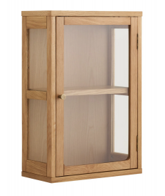 Zamora væghængt vitrine i egefiner/hærdet glas