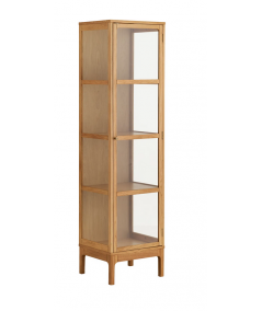 Zamora Vitrineskab m. 1 glaslåge/egefiner/hærdet glas