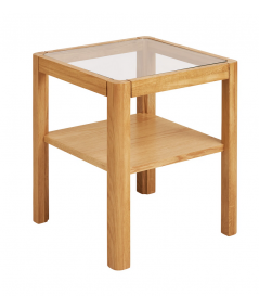 Lourmarin hjørnebord i egefiner/hærdet glas