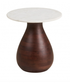 Heide hjørnebord i mango træ/marmor