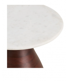 Heide hjørnebord i mango træ/marmor