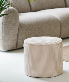 Taupo puf i beige fløjl