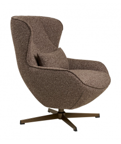 Blenheim loungestol i brun m. bronzefarvet drejefod