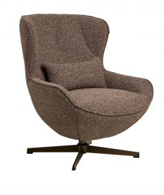 Blenheim loungestol i brun m. bronzefarvet drejefod