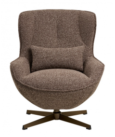 Blenheim loungestol i brun m. bronzefarvet drejefod