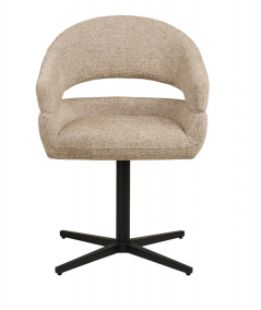 Dover spisebordsstol m. drejefod/i sand meleret m. sorte ben