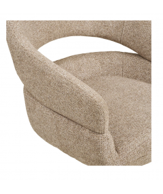 Dover spisebordsstol m. drejefod/i sand meleret m. sorte ben