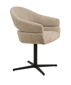 Dover spisebordsstol m. drejefod/i sand meleret m. sorte ben