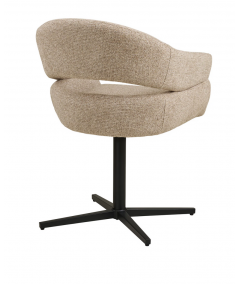 Dover spisebordsstol m. drejefod/i sand meleret m. sorte ben