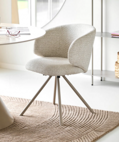 Fulham Spisebordsstol m. drejefod/ i sand m. sandfarvede ben