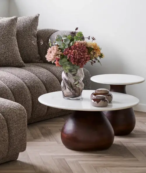 Aurora loungesofa med 3 puder/venstrevendt i brun