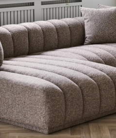 Aurora loungesofa med 3 puder/venstrevendt i brun