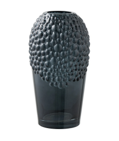 Vase i mørkegråt glas