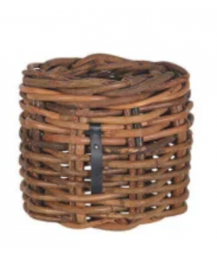 Mini low rund rattankurv (inkl. pose)