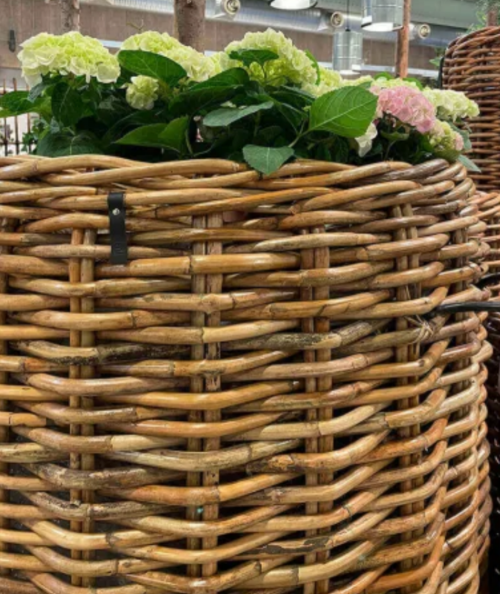 Mammut low rund rattankurv (inkl. pose)