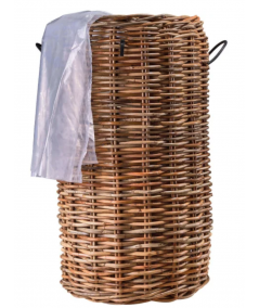 Mega stor rund rattan kurv i ø85 x højde på 150 cm. inkl. pose
