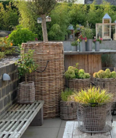 Mega stor rund rattan kurv i ø85 x højde på 150 cm. inkl. pose