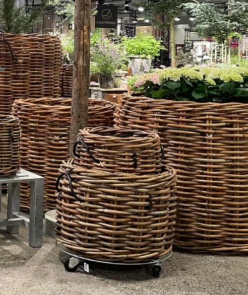 Magnum low rund rattankurv (inkl. pose)