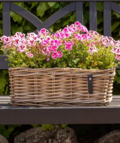 Mini aflang rattanbakke inkl. pose