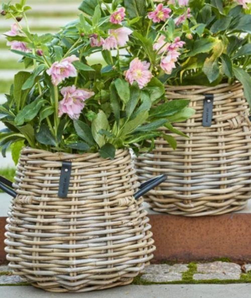 Mini rund rattan kurv inkl. pose Ø21/30