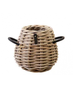 Mini rund rattan kurv inkl. pose Ø21/30