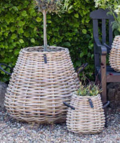 Mega rund pære/konisk rattan kurv inkl. pose ø70/43