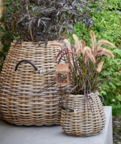 Mega rund pære/konisk rattan kurv inkl. pose ø70/43