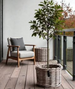 Mini lav rund Rattan kurv