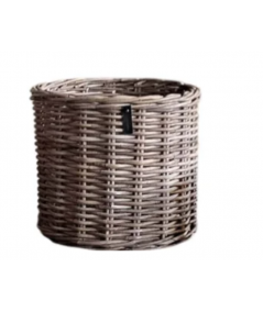 Lav rund rattan kurv i ø40 x H39 cm.