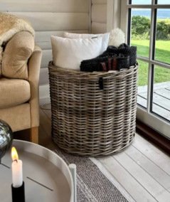 Maxi XL lav rund ratta kurv inkl. pose