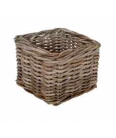 Mini lav firkantet rattan kurv inkl. pose