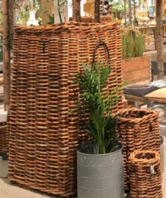 Mammut firkantet rattan kurv inkl. pose