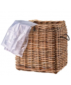 Mammut lav firkantet rattan kurv inkl. pose